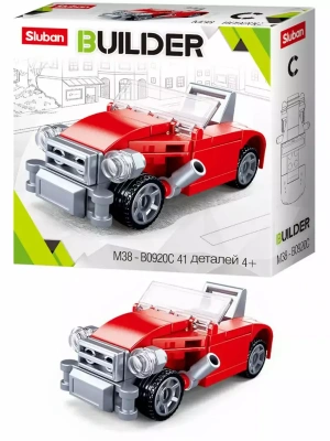Конструктор пластиковый Sluban BUILDER.Ретро автомобиль 2 (41 дет.) (Арт. M38-B0920C)- купить в магазине Кассандра, фото, 4680088432304, 