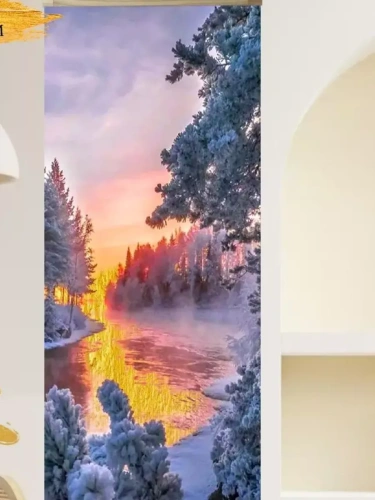 Картина по номерам с поталью 35Х88 ПАННО ЗИМНИЙ ПЕЙЗАЖ (23 цвета)- купить в магазине Кассандра, фото, 4660011894041, 