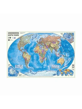 Карта.Мир.Политическая карта М1:27,5 млн 101х69 настенная ламинированная карта - купить в магазине Кассандра, фото, 4660136228004, 