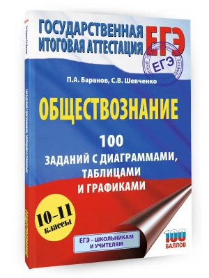 ЕГЭ.Обществознание.100 заданий с диаграммами, таблицами и графиками- купить в магазине Кассандра, фото, 9785171781439, 