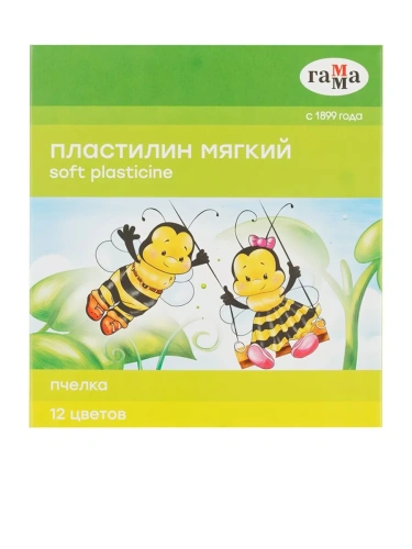 Пластилин восковой 12цв.ГАММА "ПЧЁЛКА" 147 г со стеком- купить в магазине Кассандра, фото, 4600395004681, 