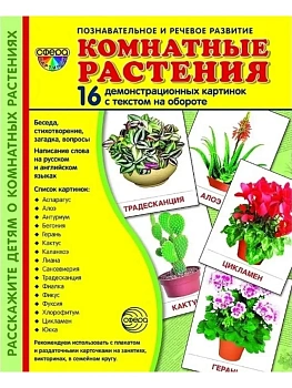 Дем. картинки СУПЕР Комнатные растения.16 демонстр.картинок с текстом (173х220мм) — фото, ISBN 9785994911563