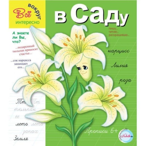 Прописи.В саду 6+. Интересно все вокруг- купить в магазине Кассандра, фото, 9785905984518, 