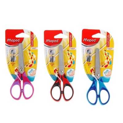 Ножницы 13СМ MAPED ESSENTIALS SOFT PASTEL прорезиненные кольца- купить в магазине Кассандра, фото, 3154144644112, 