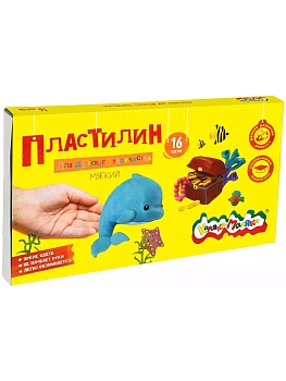 Пластилин для детского творчества 16цв."Каляка-Маляка"  240 г со стеком 3+ - купить в магазине Кассандра, фото, , 