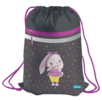 Мешок для обуви 1 отделение F?rst "Grey bunny", 350*460мм, вентиляционная сеточка, светоотражающая ле - купить в магазине Кассандра, фото, 4680211482992, 