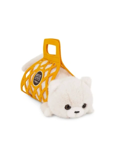 Кот Барсик в сумке молочный 35 см- купить в магазине Кассандра, фото, 4630225162793, 