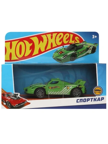 Машина металл Хот Вилс СПОРТКАР 10 см, зеленый- купить в магазине Кассандра, фото, 4660254409774, 