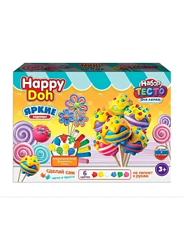 Набор для лепки с формочками Яркие леденцы, 24 см HAPPY DOH - купить в магазине Кассандра, фото, 4660254475700, 
