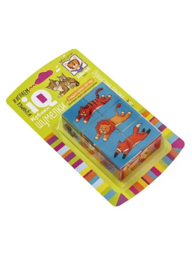 Умные кубики. Шумелки. 6 штук. Пушистые друзья- купить в магазине Кассандра, фото, 9785811275809, 