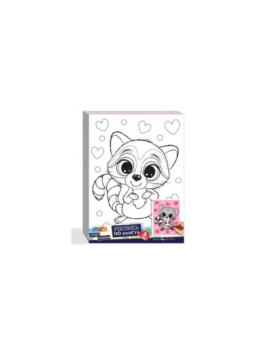Холст для росписи 15*20 см милый енотик МУЛЬТИ АРТ в кор.48шт- купить в магазине Кассандра, фото, 4660254422780, 