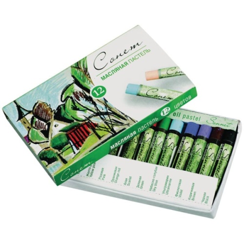 Пастель масляная 12цв."СОНЕТ" картонная упаковка 7041155- купить в магазине Кассандра, фото, 4607128081063, 