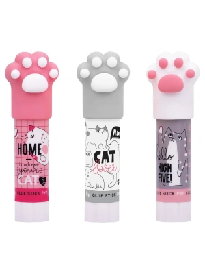 Клей-карандаш MeShu с топпером "Paw", 8г, дисплей бокс, ПВП, ассорти- купить в магазине Кассандра, фото, 4680211434519, 