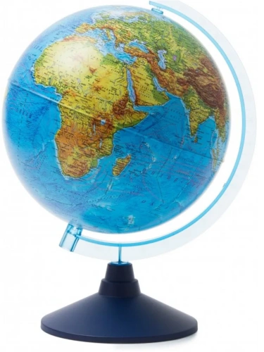 Глобус физический 250мм. круглая голубая подставка- купить в магазине Кассандра, фото, 4680009930742, 