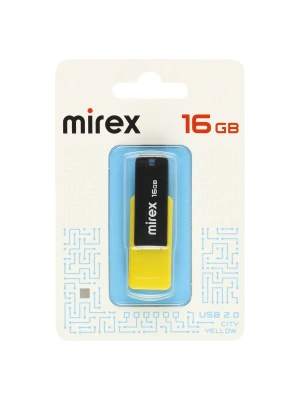 Флэш-диск " Mirex " 16 GB City Yellow желтый непрозрачный, индивидуальная упаковка- купить в магазине Кассандра, фото, 4680038220357, 