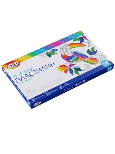 Пластилин 18цв" Гамма " Классический 360г со стеком, картонная упаковка- купить в магазине Кассандра, фото, 4600395222849, 