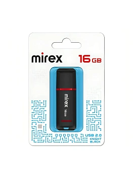 Флеш-диск " Mirex " 16GB Knight черный USB 2.0, 10005030/210425/5104208 - купить в магазине Кассандра, фото, 4620001052691, 