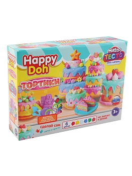 Набор для лепки с формочками Тортик, 24 см HAPPY DOH - купить в магазине Кассандра, фото, 4660254475724, 