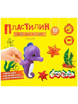Пластилин для детского творчества 10цв."Каляка-Маляка" 150 г со стеком 3+ - купить в магазине Кассандра, фото, 4602723059103, 