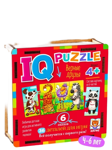 IQ Пазл деревянный. Верные друзья 4+- купить в магазине Кассандра, фото, 9785811284580, 