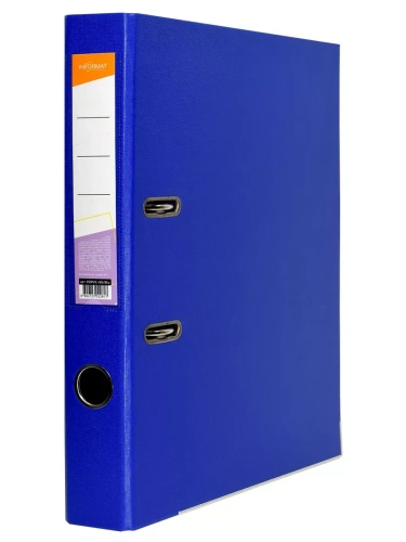 Папка-регистратор inФОРМАТ 55 мм двухстор.PVC синий метал.окант. съемн. мех. карман- купить в магазине Кассандра, фото, 4602723022817, 