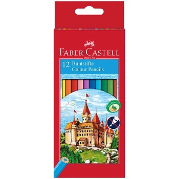 Карандаши 12цв."FABER-CASTELL ECO ЗАМОК" шестигранные с точилкой - купить в магазине Кассандра, фото, 7891360580089, 