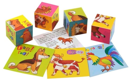 Умные кубики в поддончике. 4 штуки. Кто как говорит?- купить в магазине Кассандра, фото, 9785811280766, 