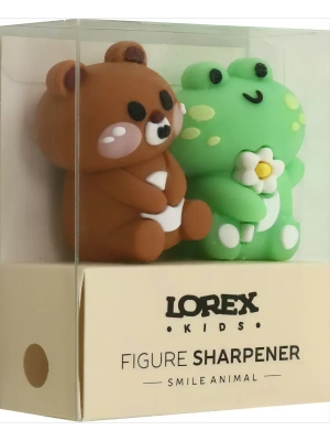 Набор точилок 2шт LOREX KIDS SMILE ANIMALассорти, корпус силикон 1 отвер.ПВХ коробка индив.штрих-код- купить в магазине Кассандра, фото, , 