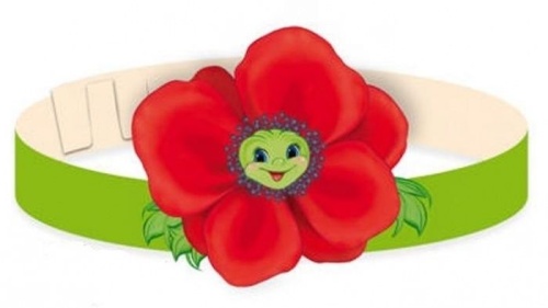 Маска-ободок.Цветок Мак.10700- купить в магазине Кассандра, фото, 4607091440799, 