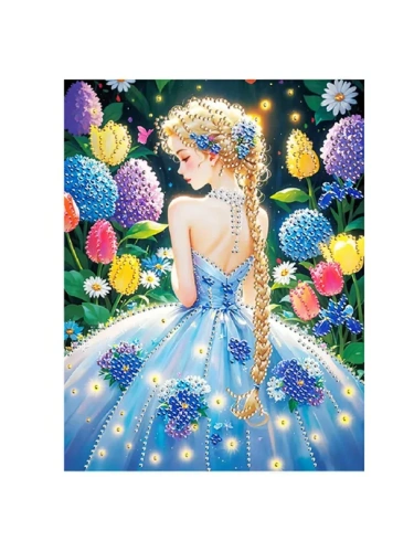 Картина алмазная " Mazari " 20*30см Девочка, состав набора: деревянный подрамник, холст, частичная вык- купить в магазине Кассандра, фото, 4680527202314, 