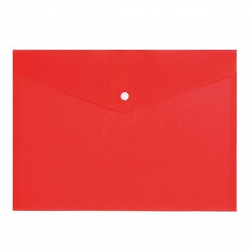 Папка-конверт на кнопке А4. inФОРМАТ красный пластик 150мкм на кнопке PK8015R- купить в магазине Кассандра, фото, 4602723002000, 