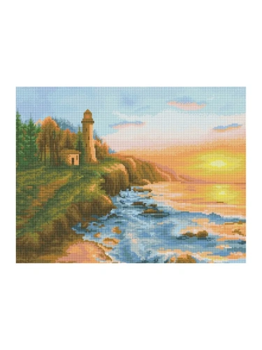 Алмазная мозаика ТРИ СОВЫ "Старый маяк", 40*50см, холст на деревянном подрамнике, картонная коробка с- купить в магазине Кассандра, фото, 4680211456146, 