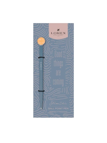 Ручка шариковая подарочная LOREX Slim Chic Perfect Thought синий 0,7 мм, корпус металл ассорти- купить в магазине Кассандра, фото, 4602723175902, 