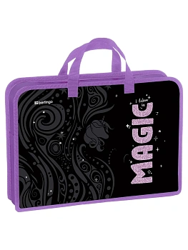 Папка с ручками 1 отделение, А4 Berlingo "Purple Magic", 340*245*75мм, пластик, на молнии - купить в магазине Кассандра, фото, 4262493915056, 