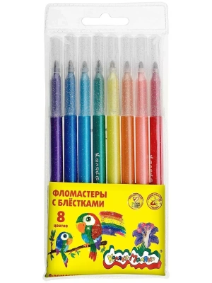 Фломастеры с блестками 8цв."Каляка-Маляка"  3+- купить в магазине Кассандра, фото, , 