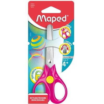 Ножницы детские Maped SECURITY 3D, 13 см, эргоном., симметричные, в блистере- купить в магазине Кассандра, фото, 3154144731102, 