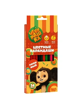 Карандаши цветные Мульти-Пульти "Чебурашка", 24цв., заточен., картон, европодвес - купить в магазине Кассандра, фото, 4680211509972, 