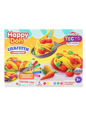 Набор для лепки с формочками Спагетти, 24 см HAPPY DOH- купить в магазине Кассандра, фото, 4630395002523, 
