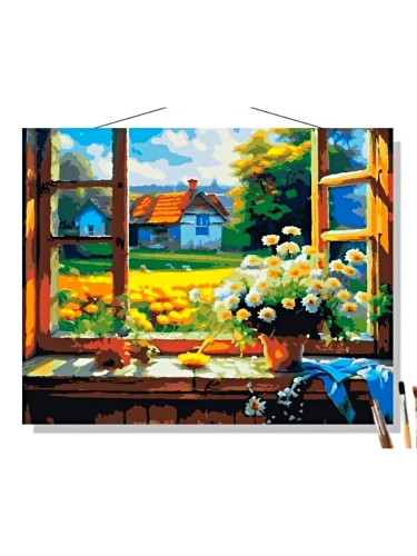 Картина по номерам на холсте 50х40 "Утро в деревне"- купить в магазине Кассандра, фото, 2500038544999, 