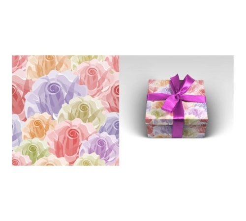 Упаковочная бумага Розы-1 (1 ЛИСТ, 70 х 100 см, 90 г/м2) 10-05-0022- купить в магазине Кассандра, фото, 4665303239876, 