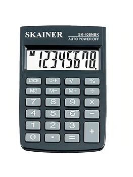 Калькулятор карманный 8 разрядов " Skainer " SK-108NBK, 58*88*10мм, батарея, черный, 10013160/270525/5 - купить в магазине Кассандра, фото, 9405483471148, 
