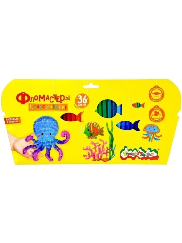 Фломастеры 36 цв. Каляка-Маляка классические кругл. корп. легкосмываемые карт. упак.- купить в магазине Кассандра, фото, 4602723134060, 