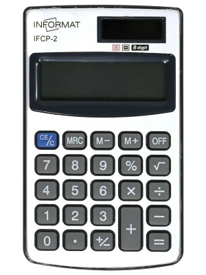 Калькулятор INFORMAT IFCP-2 8 разр. карманный серебристый/черный- купить в магазине Кассандра, фото, 4602723156017, 