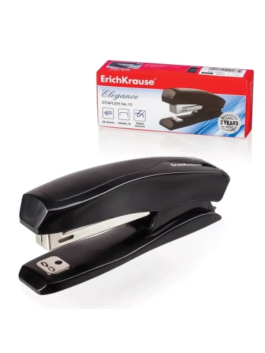 Степлер №10,"Erich Krause Elegance" черн. ЕК2167- купить в магазине Кассандра, фото, 4041485021674, 