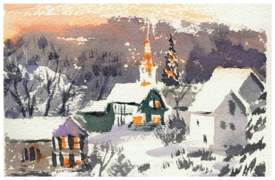 Акварельные сезоны: Чародейка-зима. Рисуем искристый иней, новогодние огни и винтажные открытки- купить в магазине Кассандра, фото, 9785002142422, 