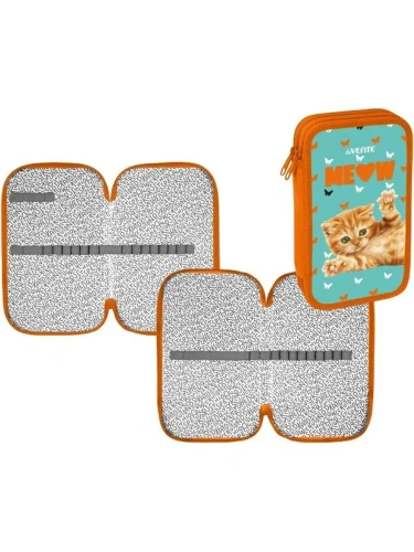 Пенал " deVente " 2 отделения 20,5*12см, Meow, картон, на молнии, конгрев- купить в магазине Кассандра, фото, 4657781908153, 