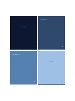 Комплект тетрадей 48л клетка 4шт BG "Monocolor. Blue", на скобе, soft-touch ламинация - купить в магазине Кассандра, фото, 4690326267544, 