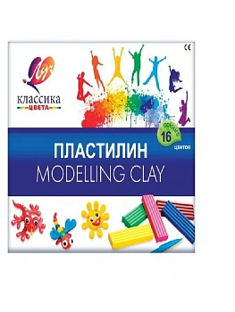 Пластилин 16цв.ЛУЧ "КЛАССИКА" 320 г со стеком - купить в магазине Кассандра, фото, 4601185008377, 