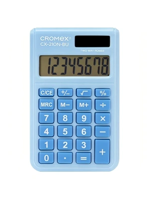 Калькулятор карманный CROMEX CX-210N-BU (96х62 мм), 8 разрядов, двойное питание, голубой, 273835- купить в магазине Кассандра, фото, 4606224498409, 