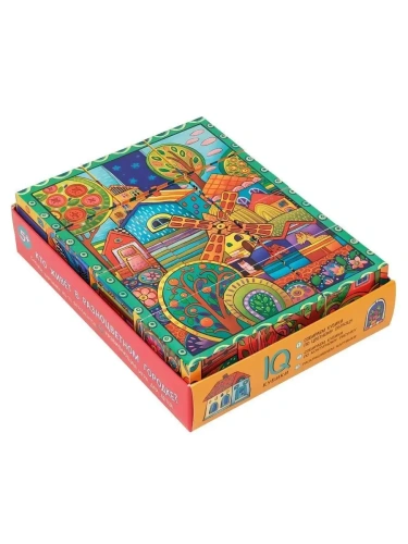 Умные кубики  в поддончике. 12 штук. Кто живёт в разноцветном городке?- купить в магазине Кассандра, фото, 9785811269853, 